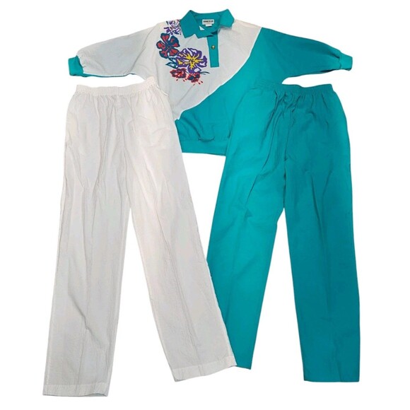 Vintage 80s Womens S Grandmacore Tracksuit 3 Piece Bonnie Blair Top Pants Outfit - Picture 6 of 16